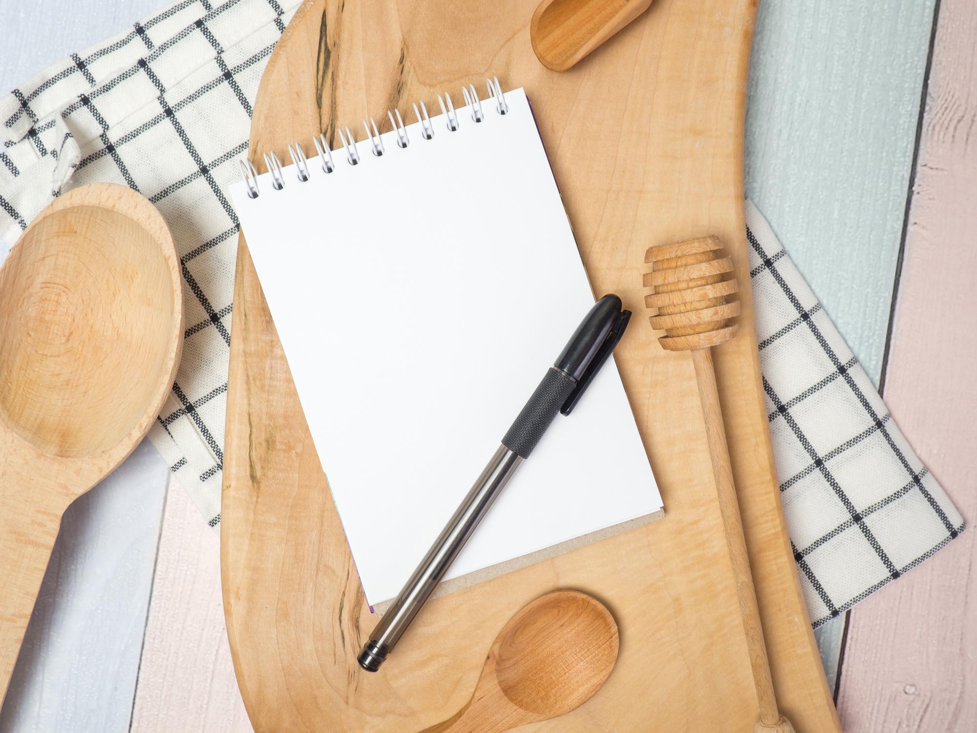 notebook and tasting notes on table